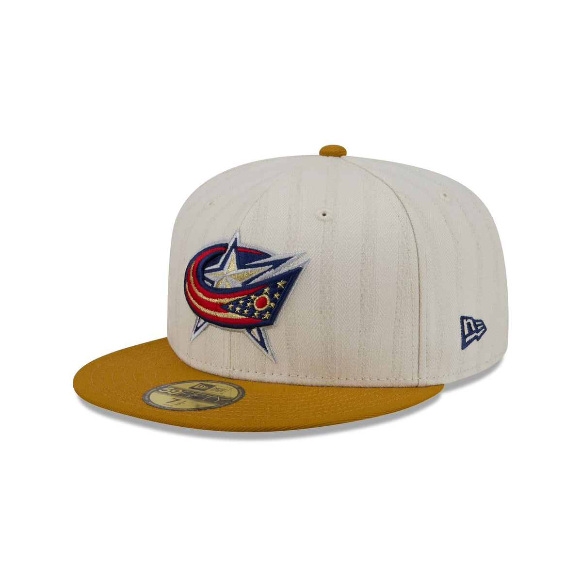 Columbus Blue Jackets Chrome Herringbone 59FIFTY Fitted Hat - Image 3