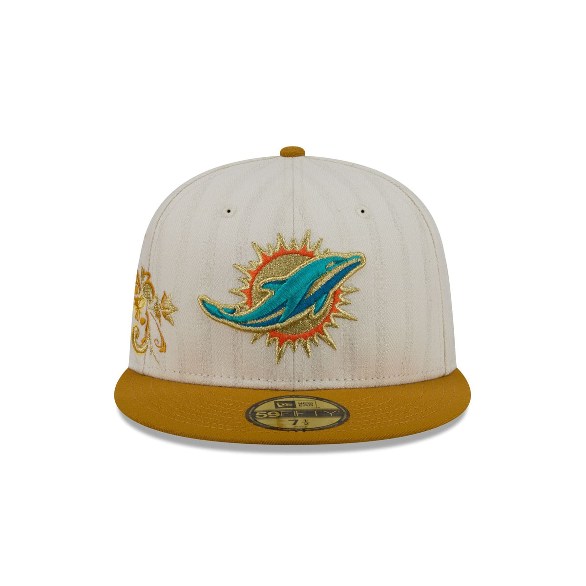 Miami Dolphins Chrome Herringbone 59FIFTY Fitted Hat - Image 2