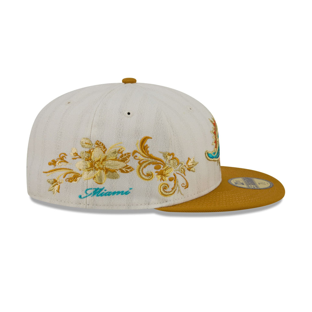 Miami Dolphins Chrome Herringbone 59FIFTY Fitted Hat - Image 4