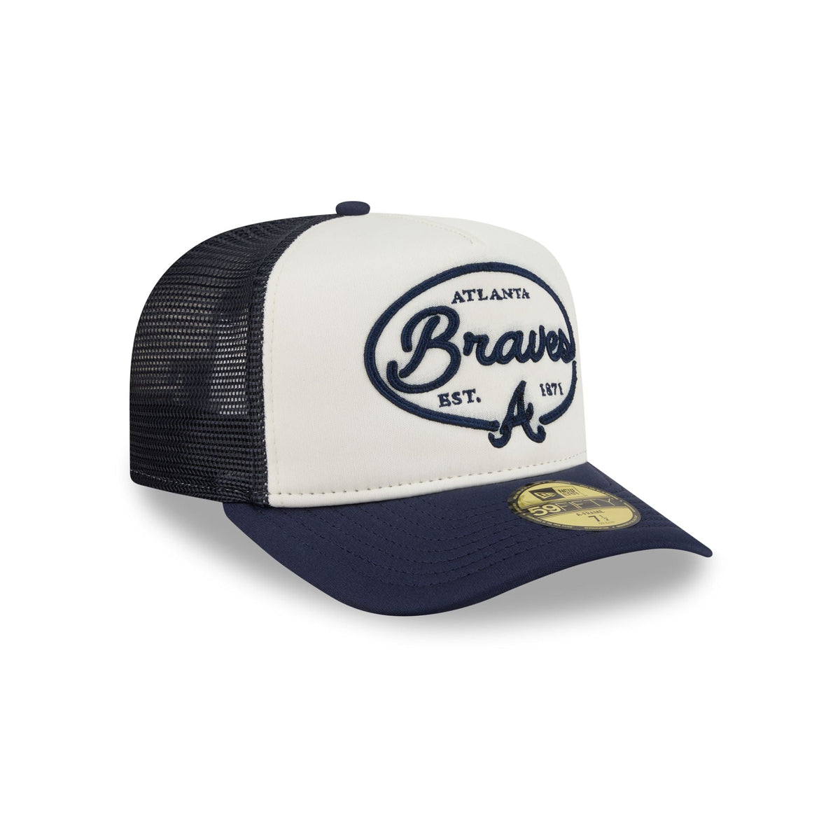Atlanta Braves Chrome 59FIFTY Fitted Trucker Hat - Image 3