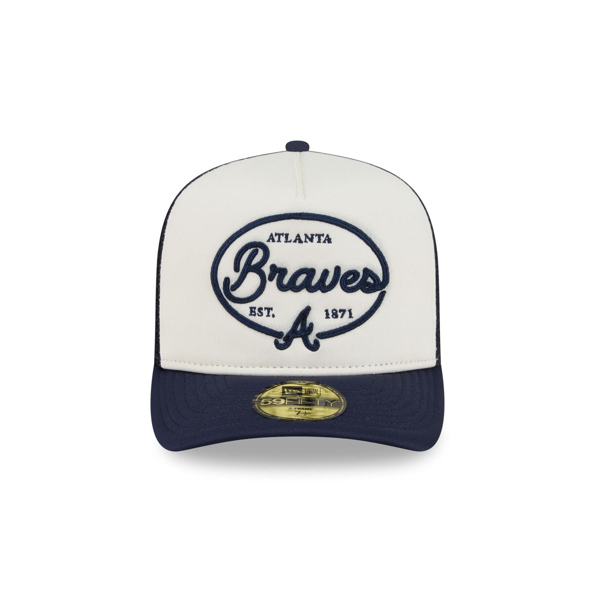 Atlanta Braves Chrome 59FIFTY Fitted Trucker Hat - Image 2