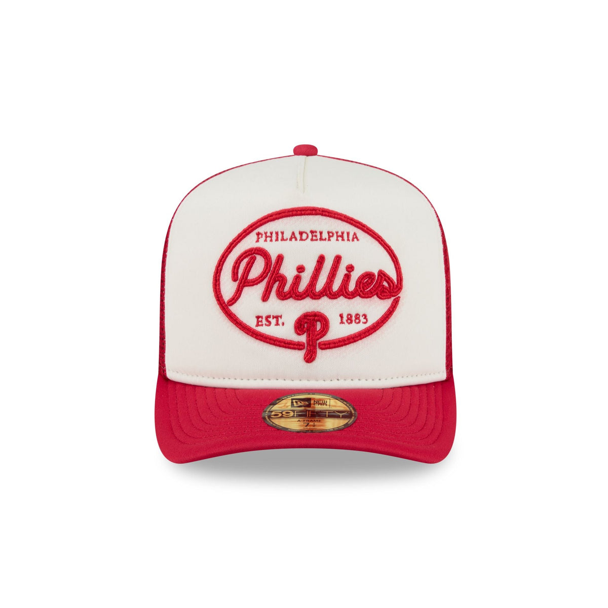 Philadelphia Phillies Chrome 59FIFTY Fitted Trucker Hat - Image 2