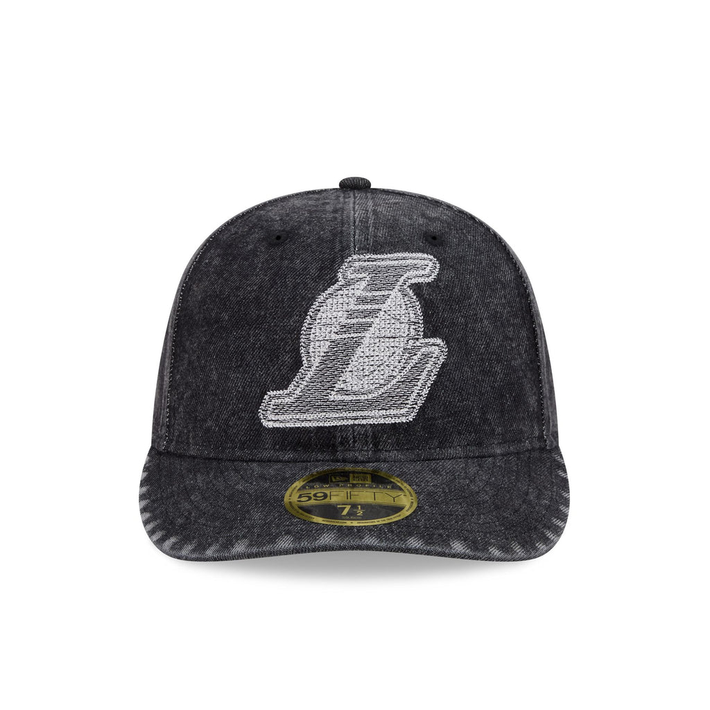 Los Angeles Lakers Black Denim Low Profile 59FIFTY Fitted Hat - Image 2