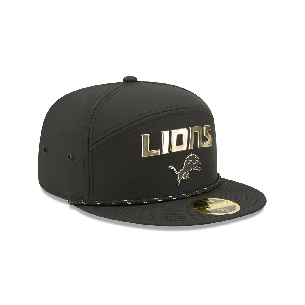 Detroit Lions Gold Logo Rope Split Panel 59FIFTY Fitted Hat - Image 3