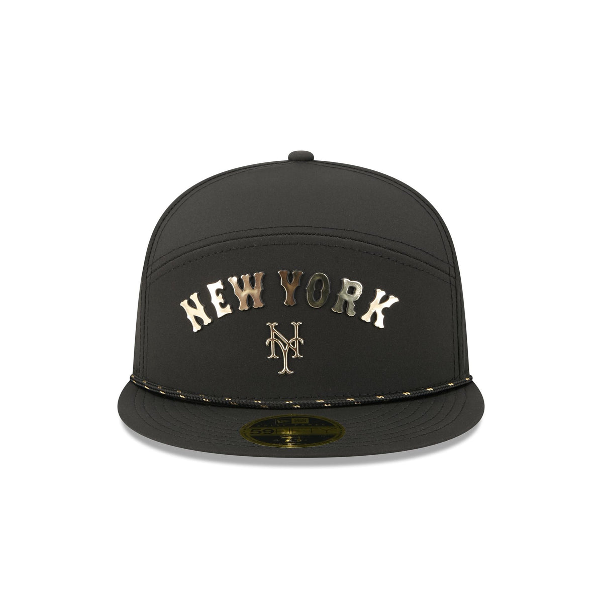 New York Mets Gold Logo Rope Split Panel 59FIFTY Fitted Hat - Image 2