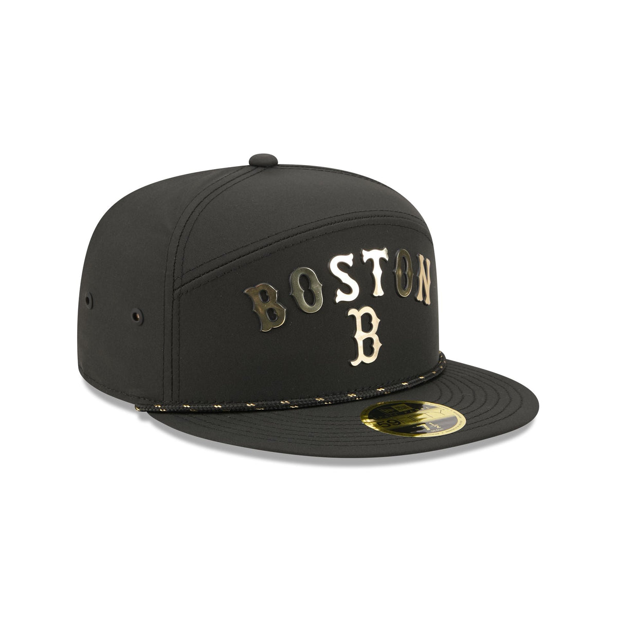 Boston Red Sox Gold Logo Rope Split Panel 59FIFTY Fitted Hat - Image 3