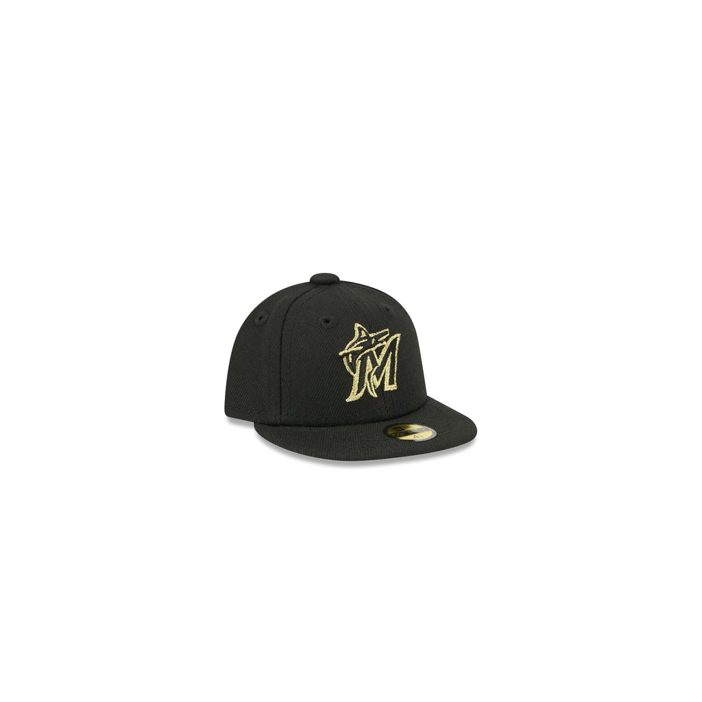 Miami Marlins Gold Logo Mini 59FIFTY Fitted Hat - Image 3