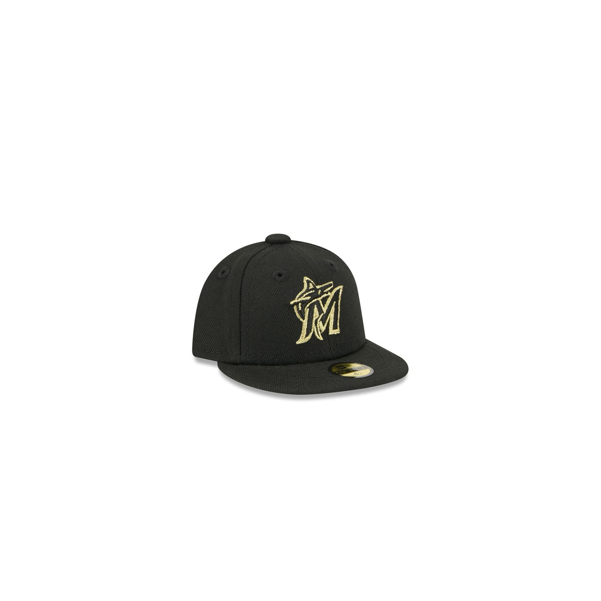 Miami Marlins Gold Logo Mini 59FIFTY Fitted Hat - Image 3