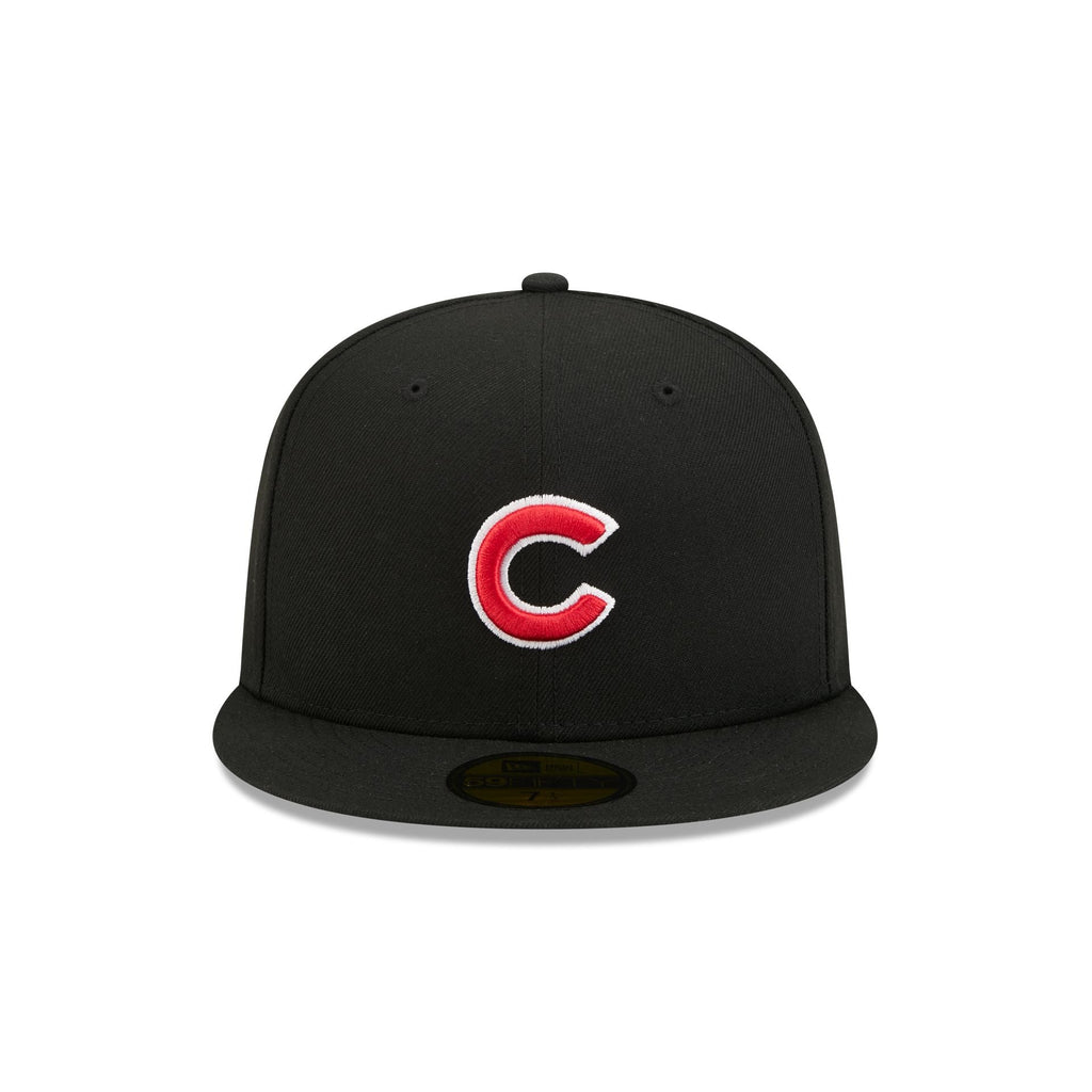 Chicago Cubs Black Basic 59FIFTY Fitted Hat - Image 2
