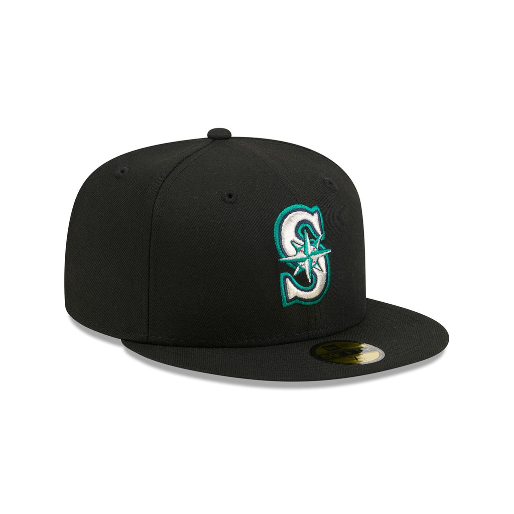 Seattle Mariners Black Basic 59FIFTY Fitted Hat - Image 3