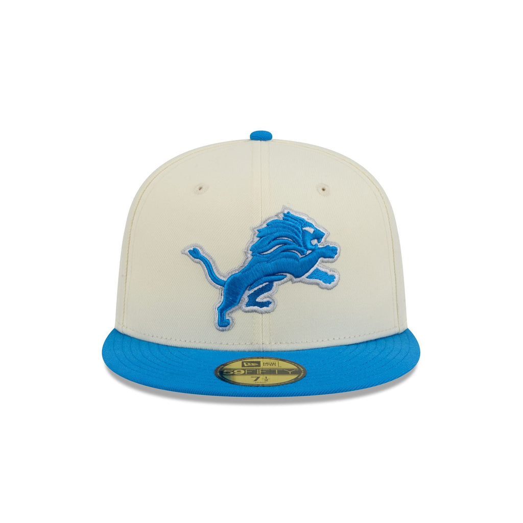 Detroit Lions Chrome White Basic 59FIFTY Fitted Hat - Image 2