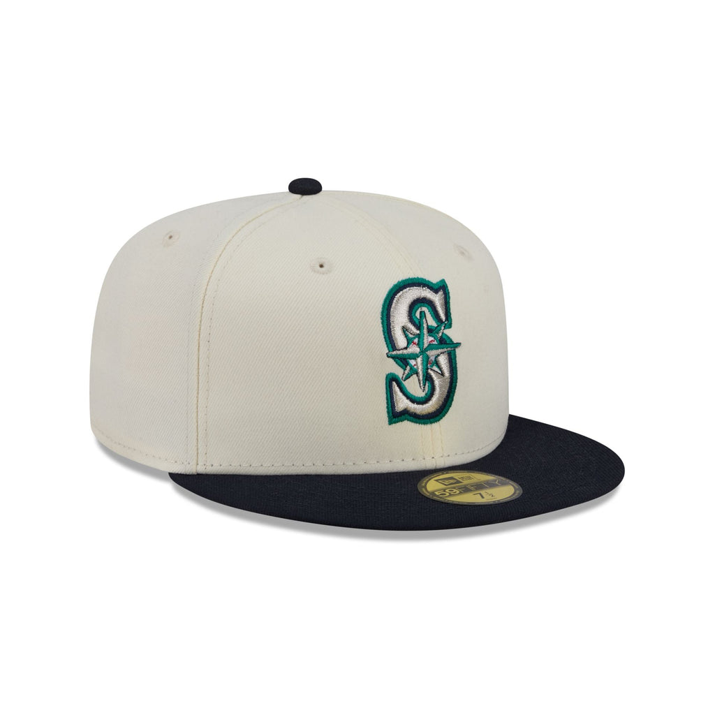 Seattle Mariners Chrome White Basic 59FIFTY Fitted Hat - Image 3