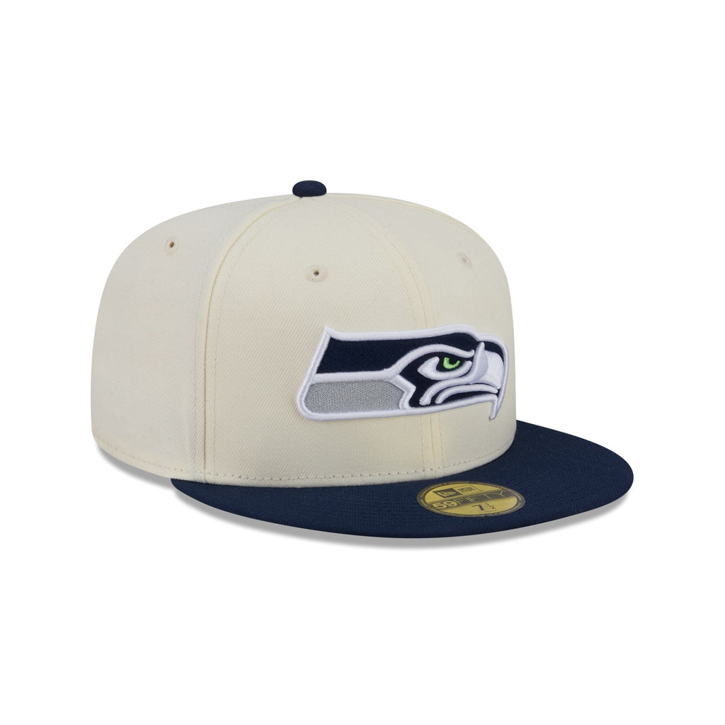 Seattle Seahawks Chrome White Basic 59FIFTY Fitted Hat - Image 3
