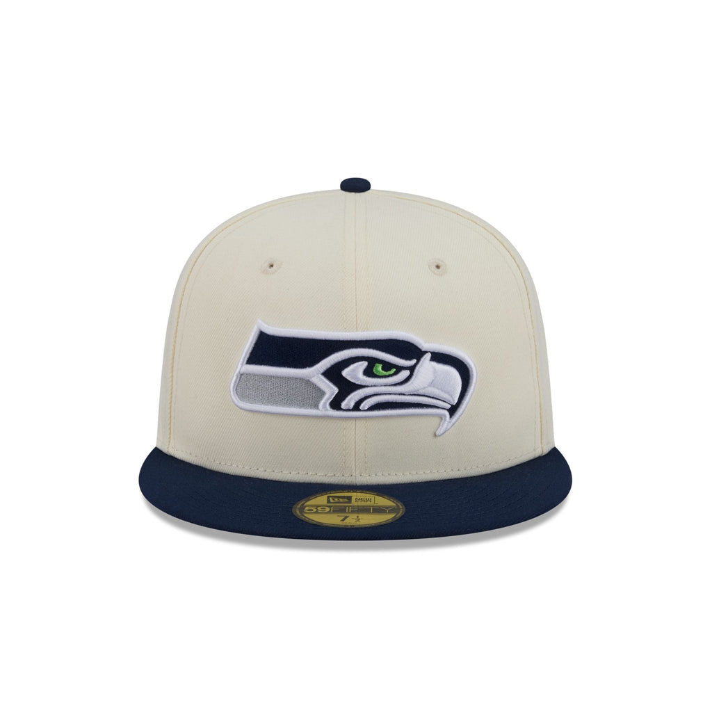 Seattle Seahawks Chrome White Basic 59FIFTY Fitted Hat - Image 2