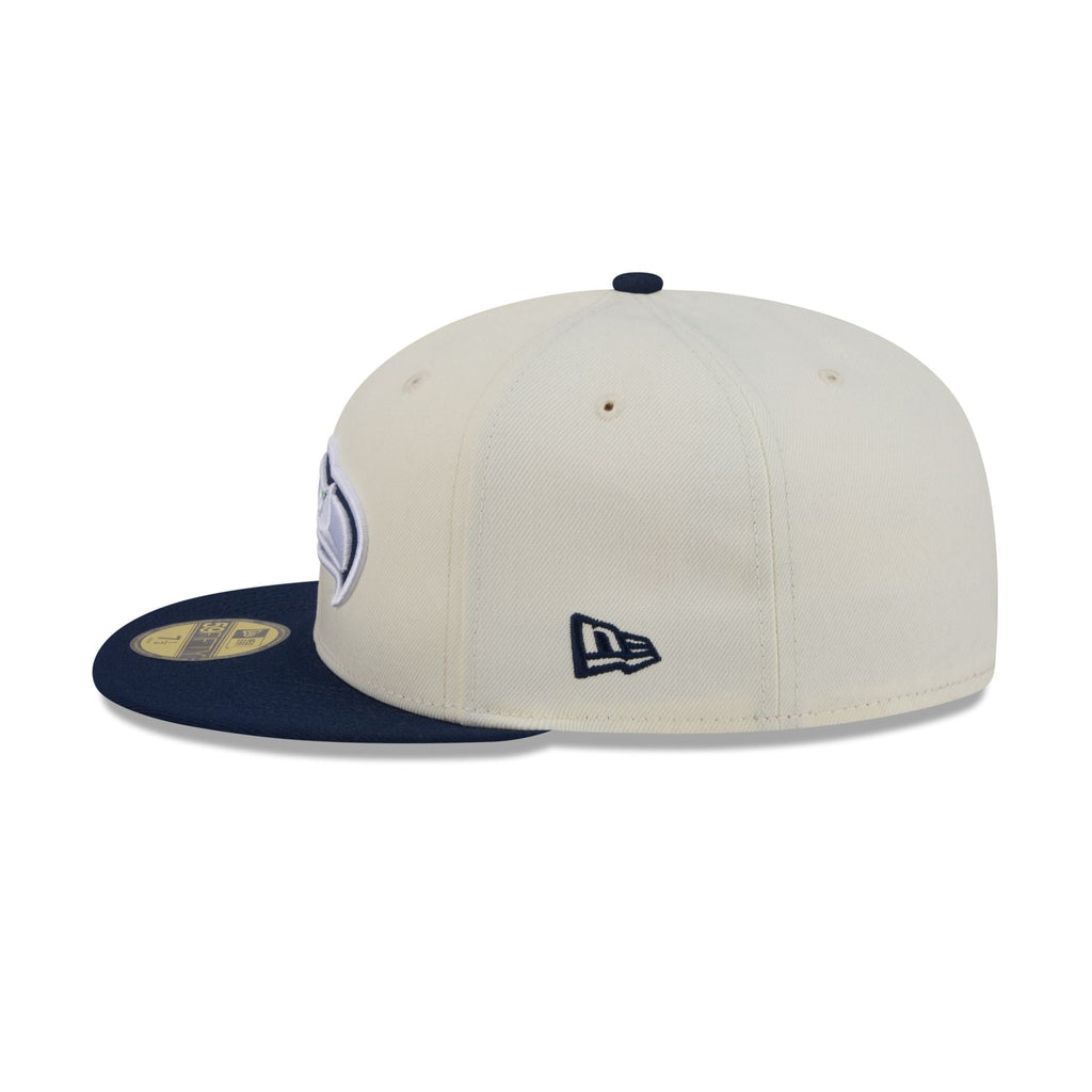 Seattle Seahawks Chrome White Basic 59FIFTY Fitted Hat - Image 4