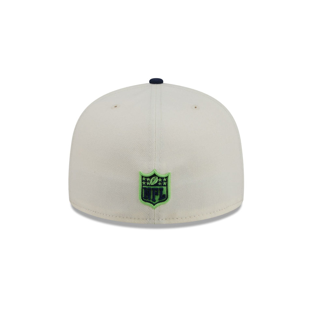 Seattle Seahawks Chrome White Basic 59FIFTY Fitted Hat - Image 6