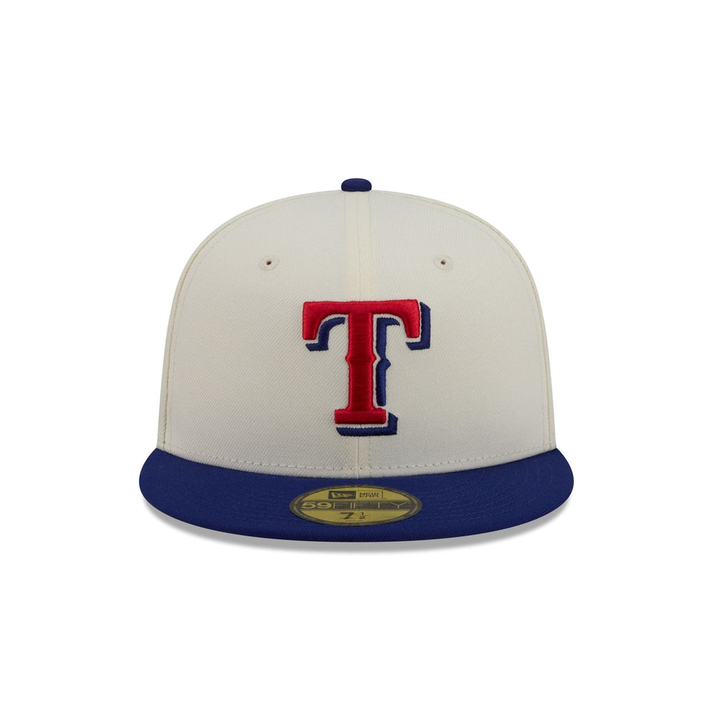 Texas Rangers Chrome White Basic 59FIFTY Fitted Hat - Image 2