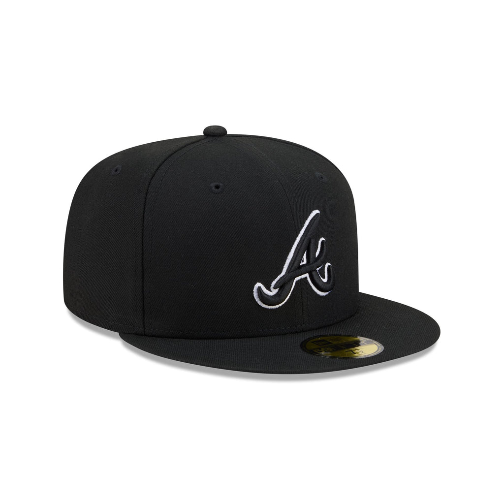 Atlanta Braves Black and White Basic 59FIFTY Fitted Hat - Image 3