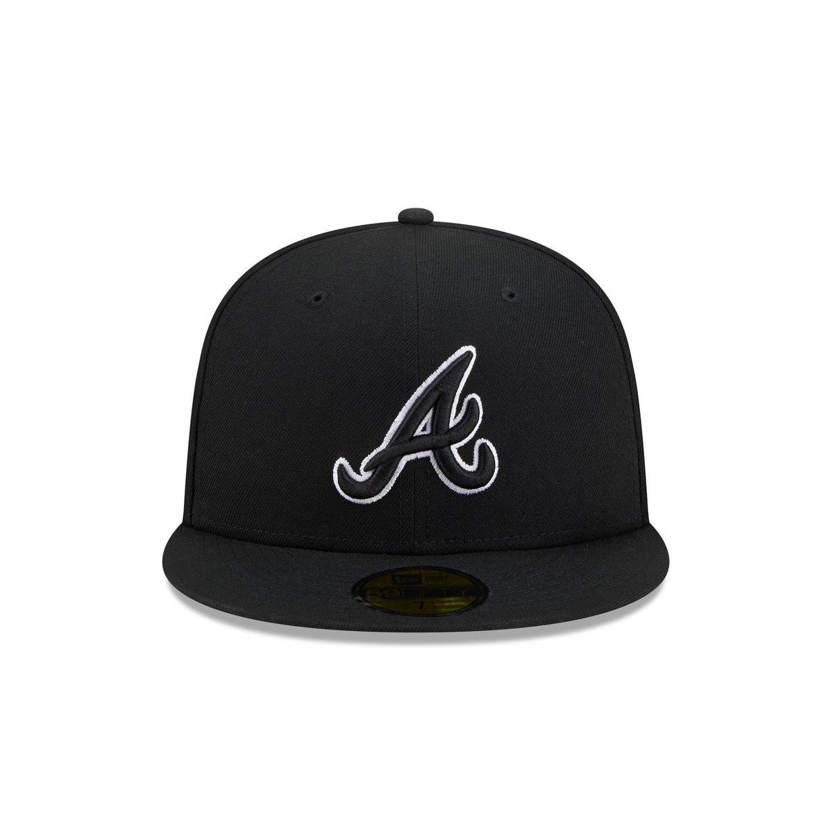 Atlanta Braves Black and White Basic 59FIFTY Fitted Hat - Image 2