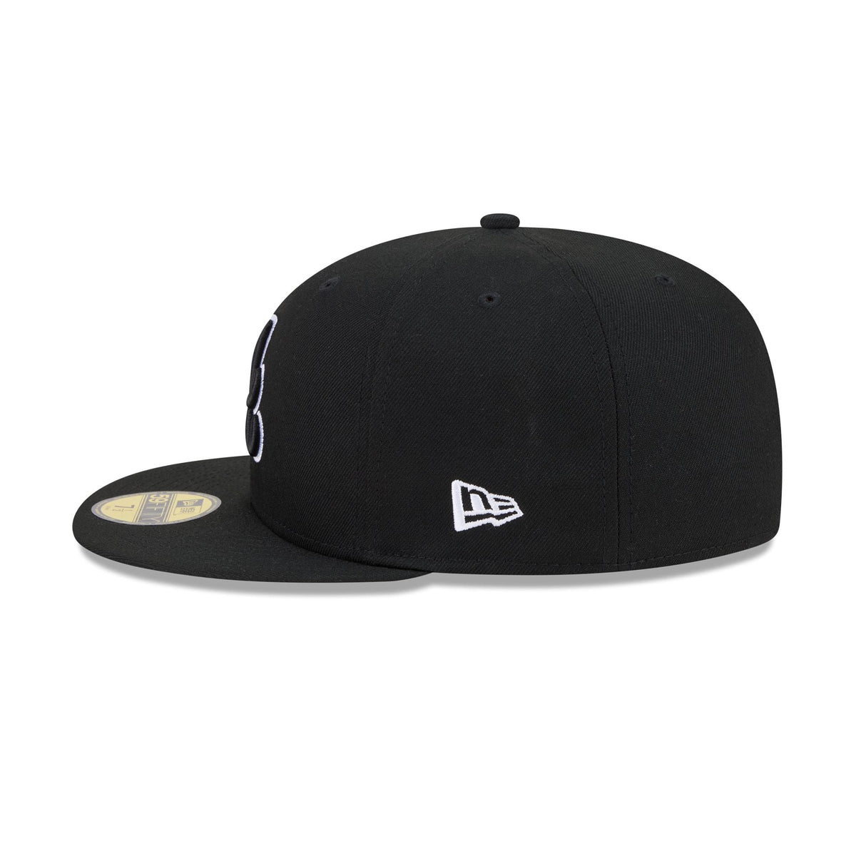 Atlanta Braves Black and White Basic 59FIFTY Fitted Hat - Image 4