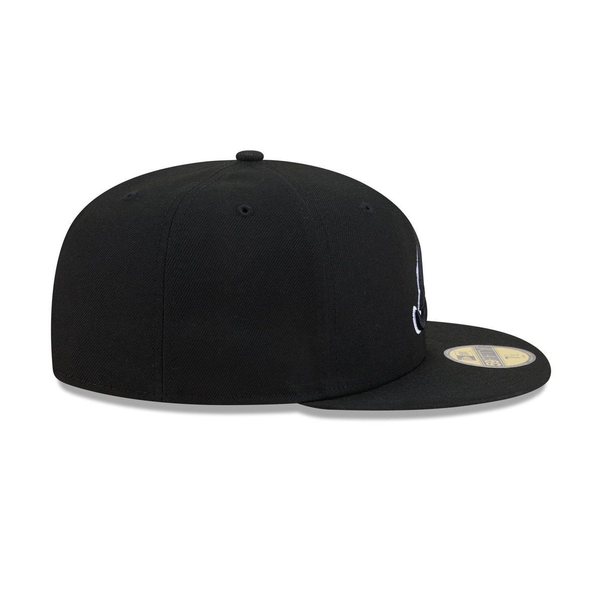 Atlanta Braves Black and White Basic 59FIFTY Fitted Hat - Image 5