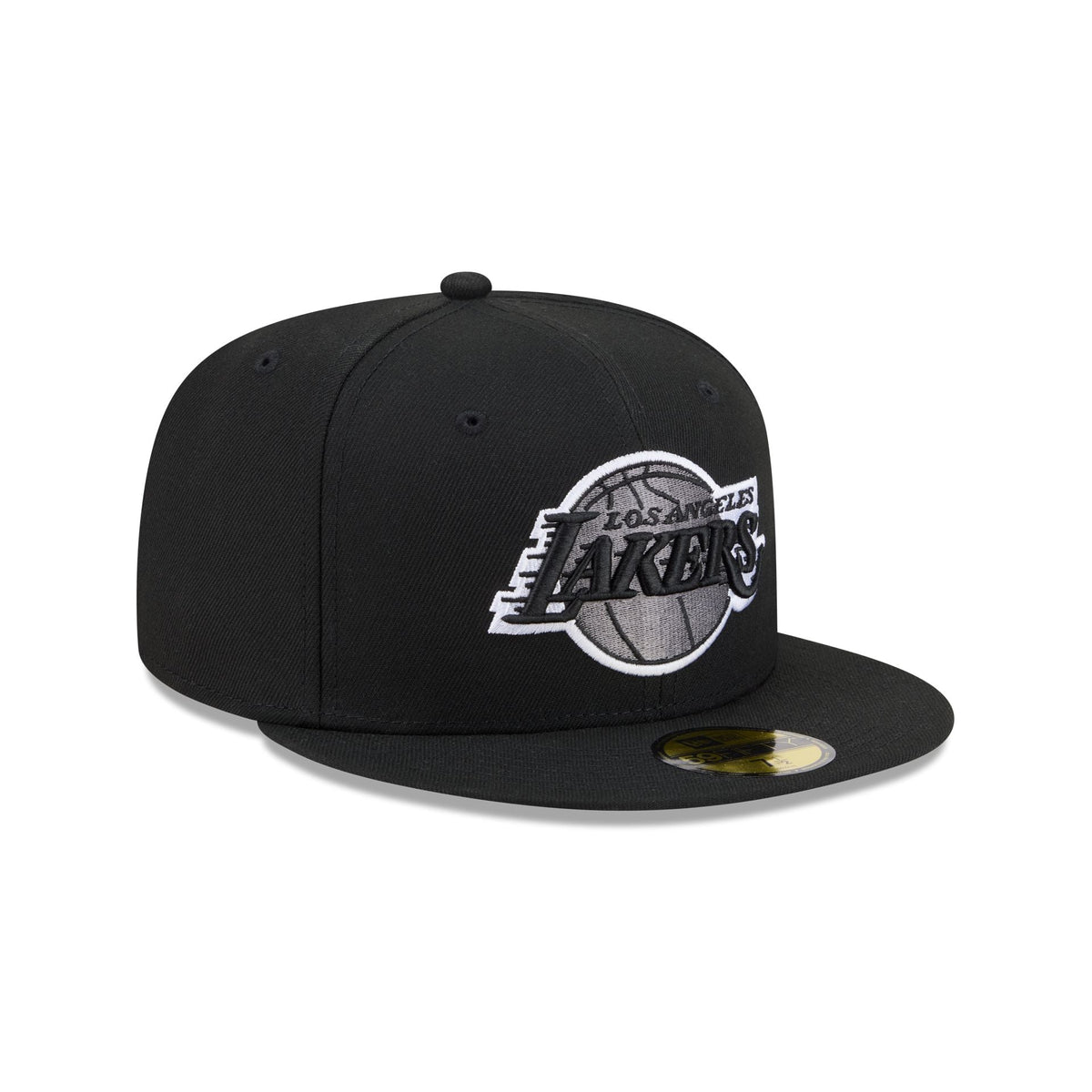 Los Angeles Lakers Black and White Basic 59FIFTY Fitted Hat - Image 3