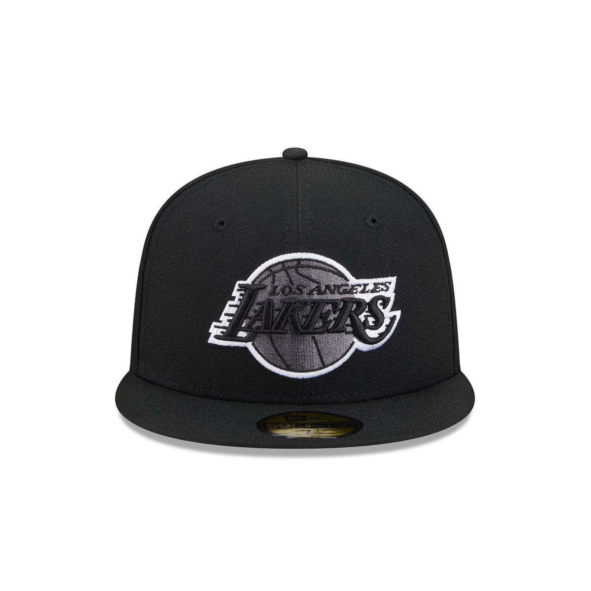 Los Angeles Lakers Black and White Basic 59FIFTY Fitted Hat - Image 2