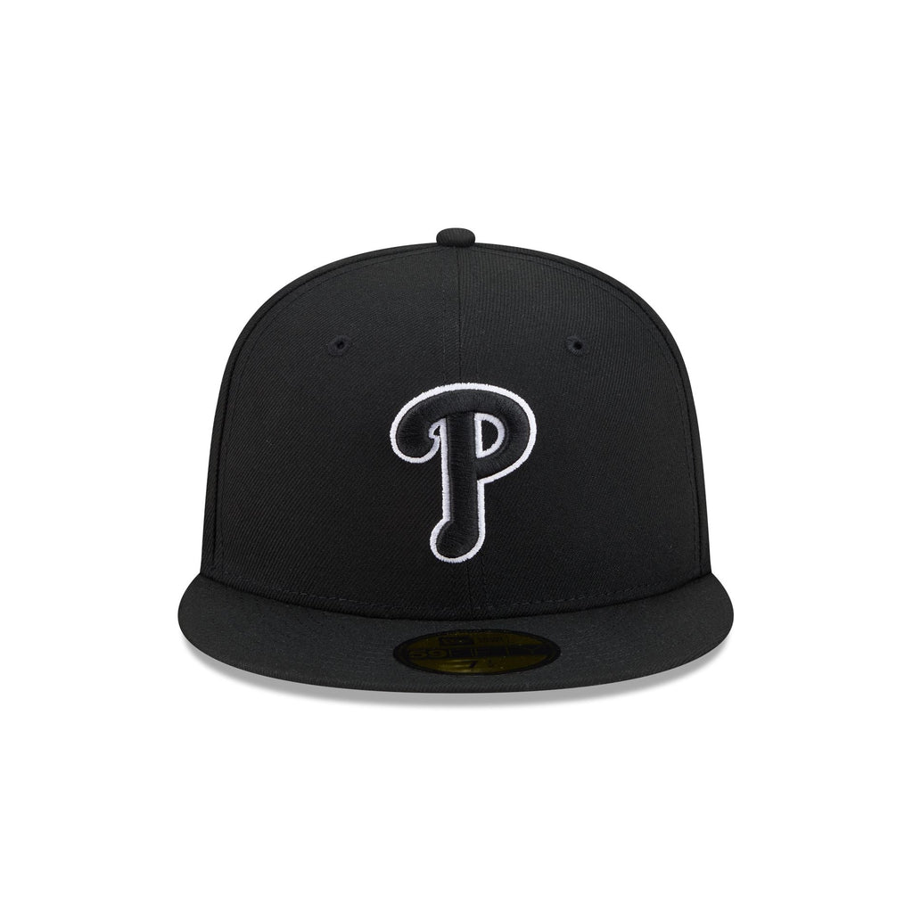 Philadelphia Phillies Black and White Basic 59FIFTY Fitted Hat - Image 2