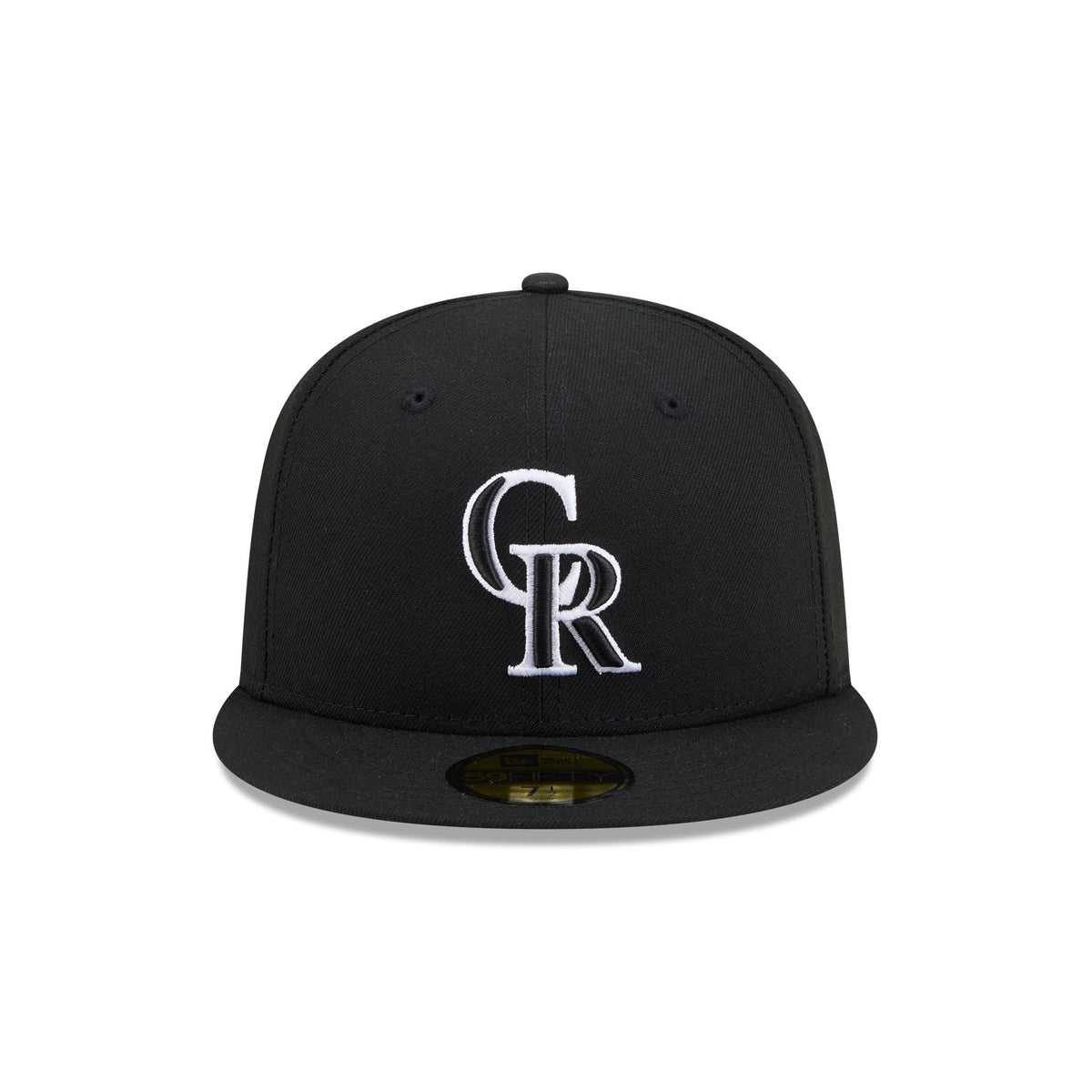 Colorado Rockies Black and White Basic 59FIFTY Fitted Hat - Image 2