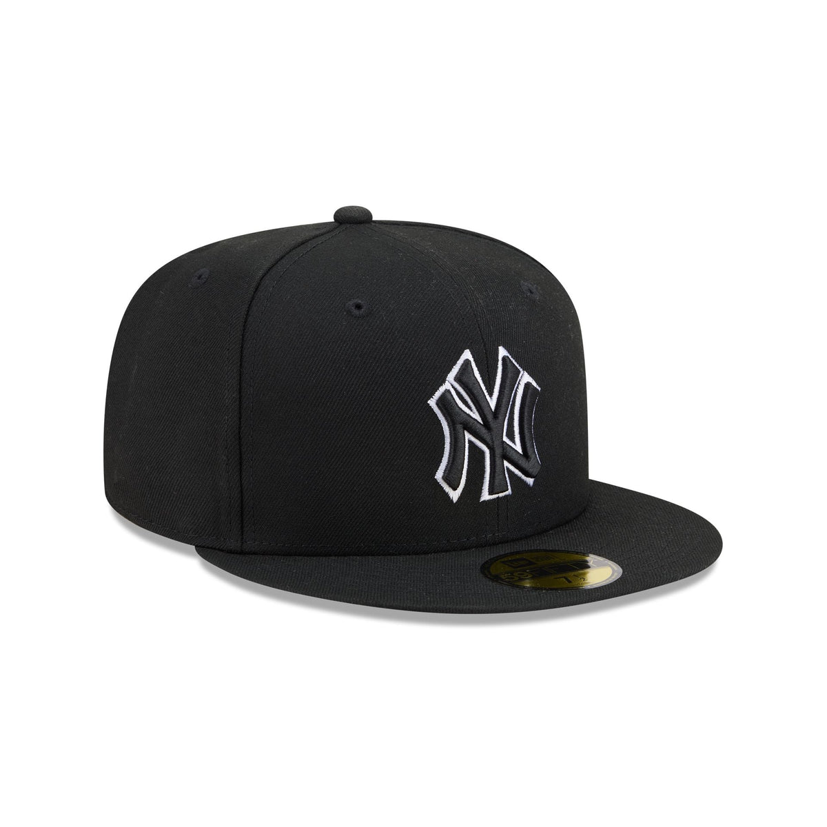 New York Yankees Black and White Basic 59FIFTY Fitted Hat - Image 3