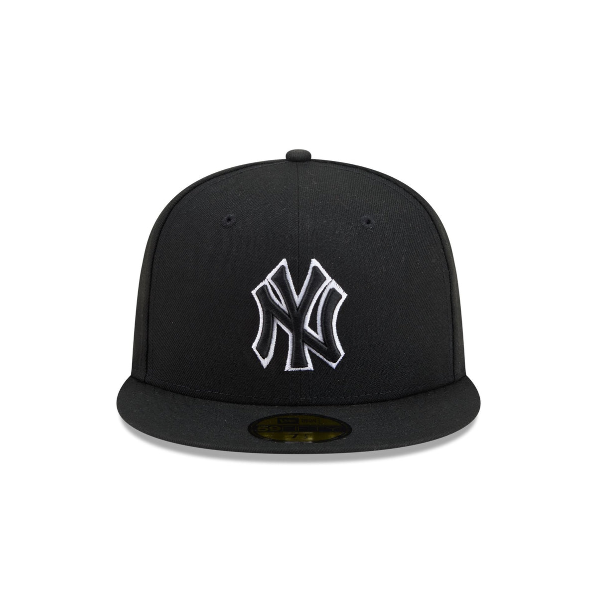 New York Yankees Black and White Basic 59FIFTY Fitted Hat - Image 2