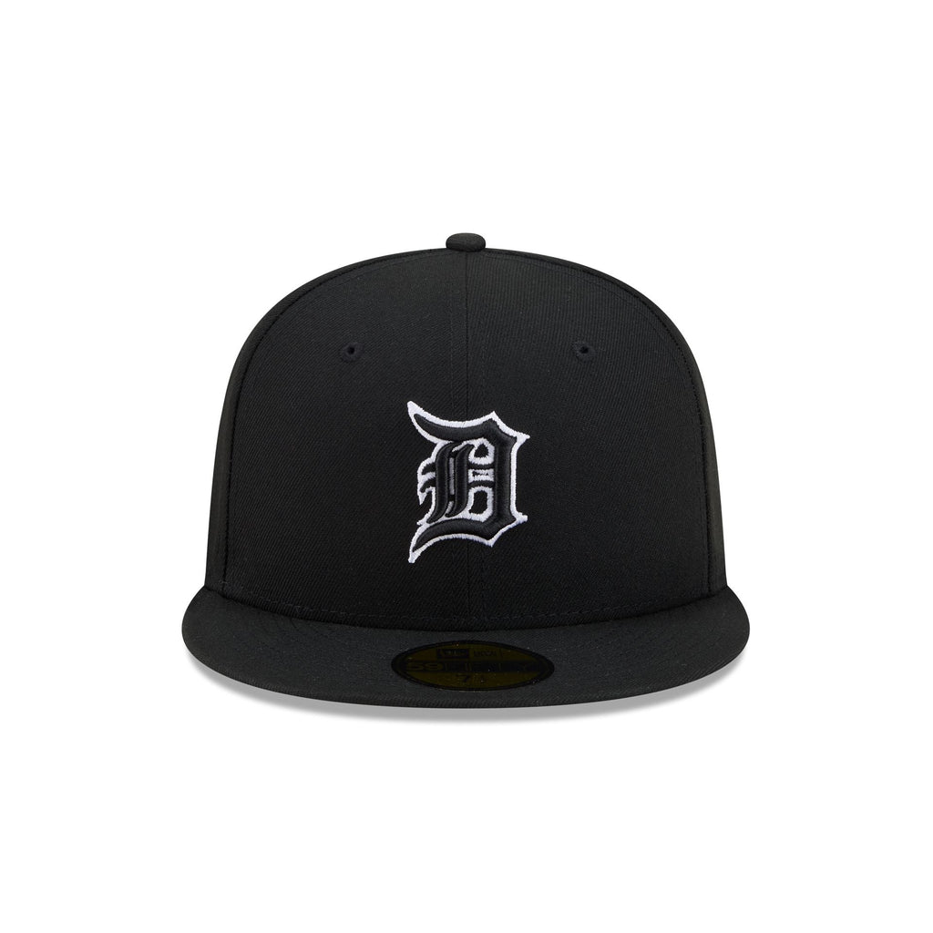 Detroit Tigers Black and White Basic 59FIFTY Fitted Hat - Image 2