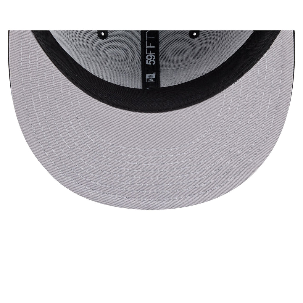 Chicago Cubs Black and White Basic 59FIFTY Fitted Hat - Image 7