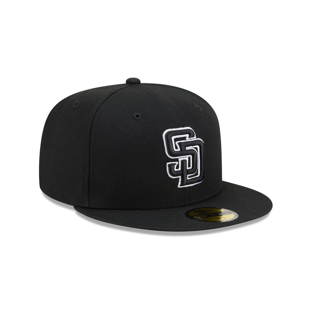 San Diego Padres Black and White Basic 59FIFTY Fitted Hat - Image 3
