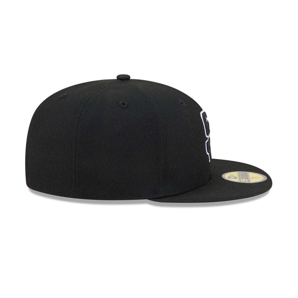 San Diego Padres Black and White Basic 59FIFTY Fitted Hat - Image 5