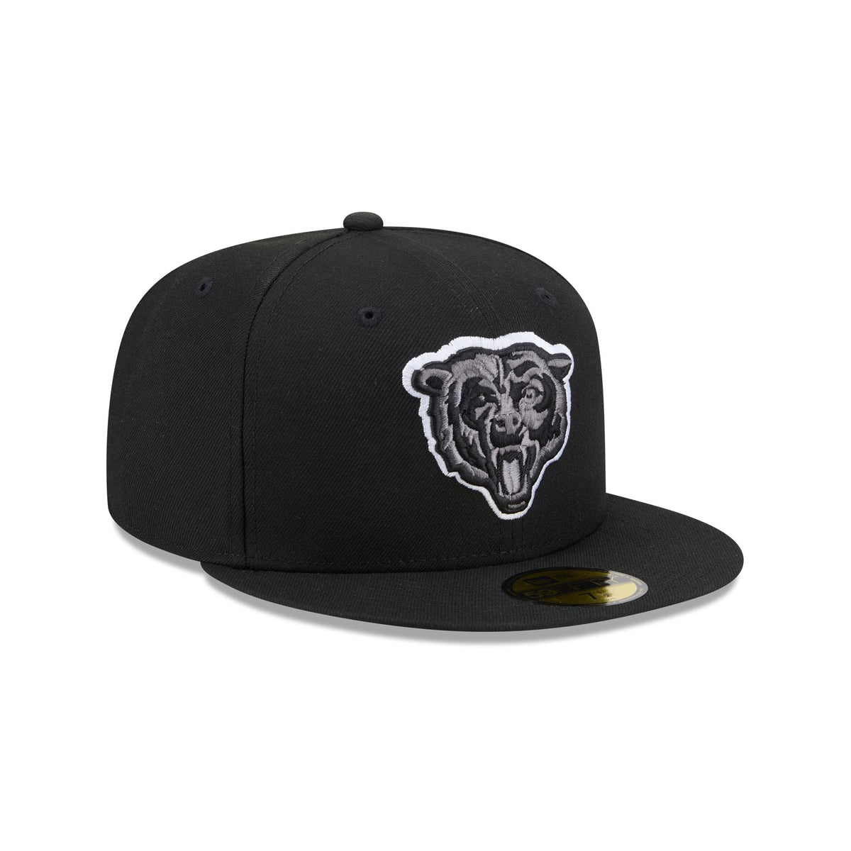 Chicago Bears Black and White Basic 59FIFTY Fitted Hat - Image 3