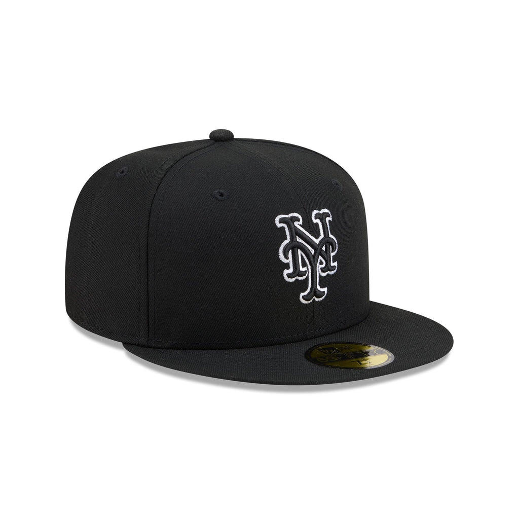 New York Mets Black and White Basic 59FIFTY Fitted Hat - Image 3