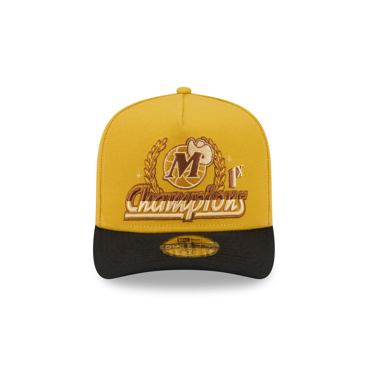 Just Caps Hardwood Classics Trophy Yellow Dallas Mavericks 59FIFTY A-Frame Fitted Hat - Image 2