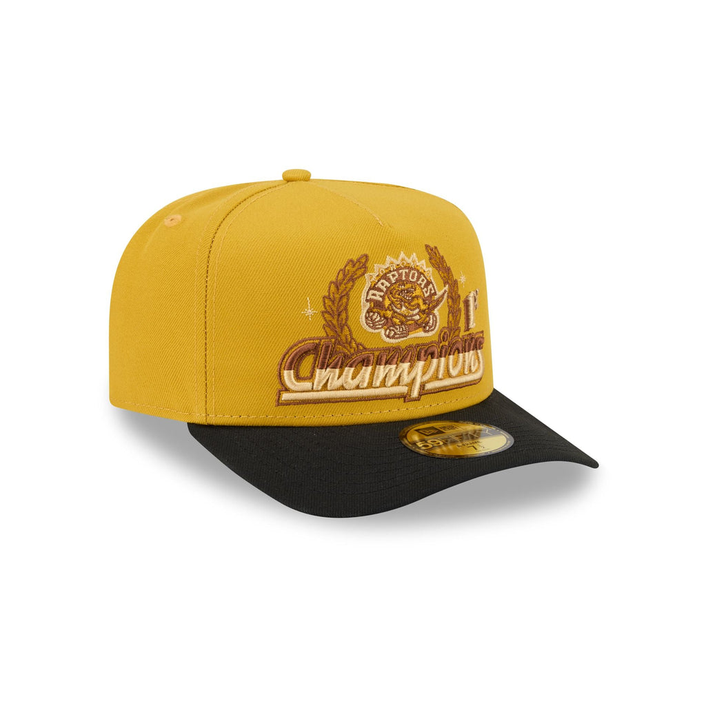 Just Caps Hardwood Classics Trophy Yellow Toronto Raptors 59FIFTY A-Frame Fitted Hat - Image 3