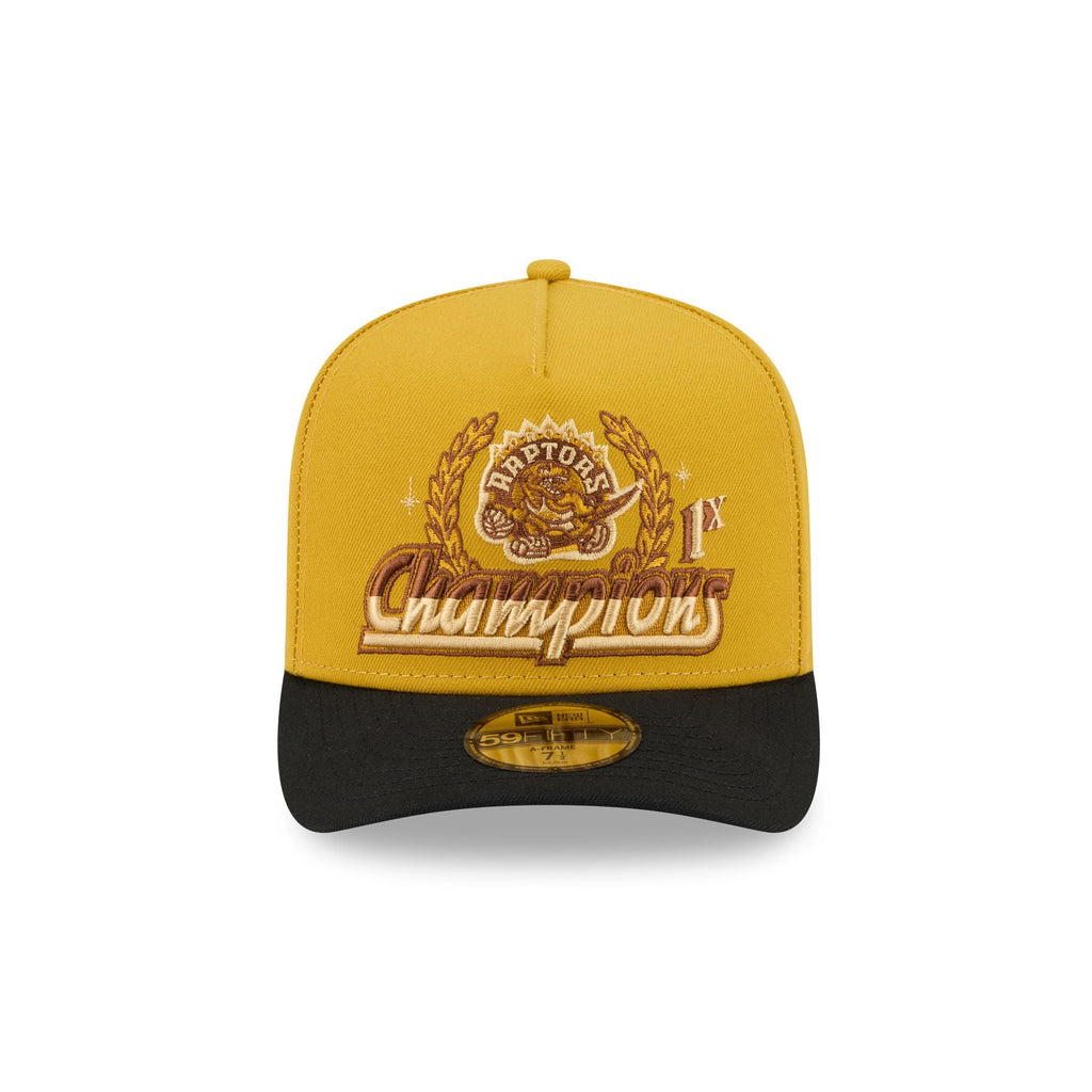 Just Caps Hardwood Classics Trophy Yellow Toronto Raptors 59FIFTY A-Frame Fitted Hat - Image 2