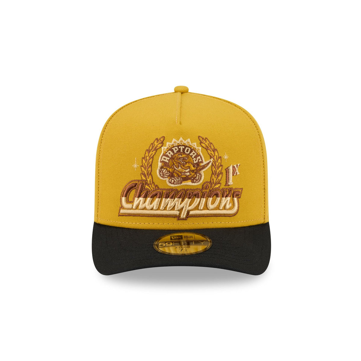 Just Caps Hardwood Classics Trophy Yellow Toronto Raptors 59FIFTY A-Frame Fitted Hat - Image 2