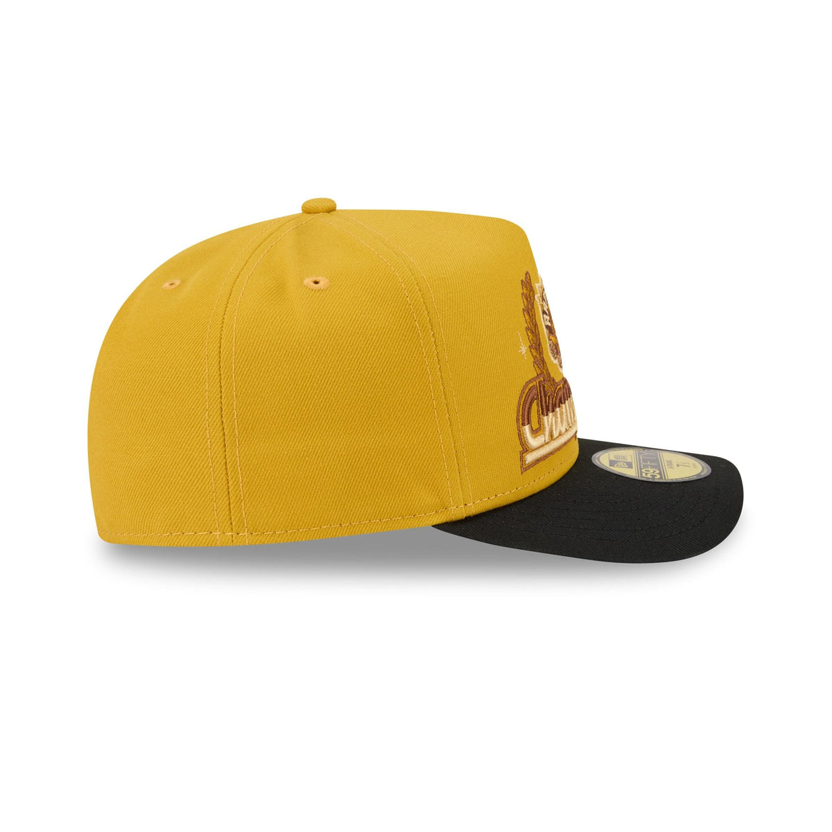Just Caps Hardwood Classics Trophy Yellow Toronto Raptors 59FIFTY A-Frame Fitted Hat - Image 5