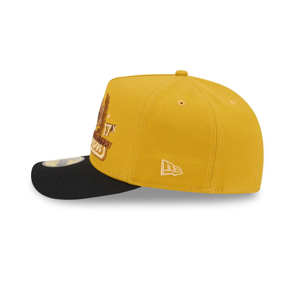 Just Caps Hardwood Classics Trophy Yellow Los Angeles Lakers 59FIFTY A-Frame Fitted Hat - Image 4