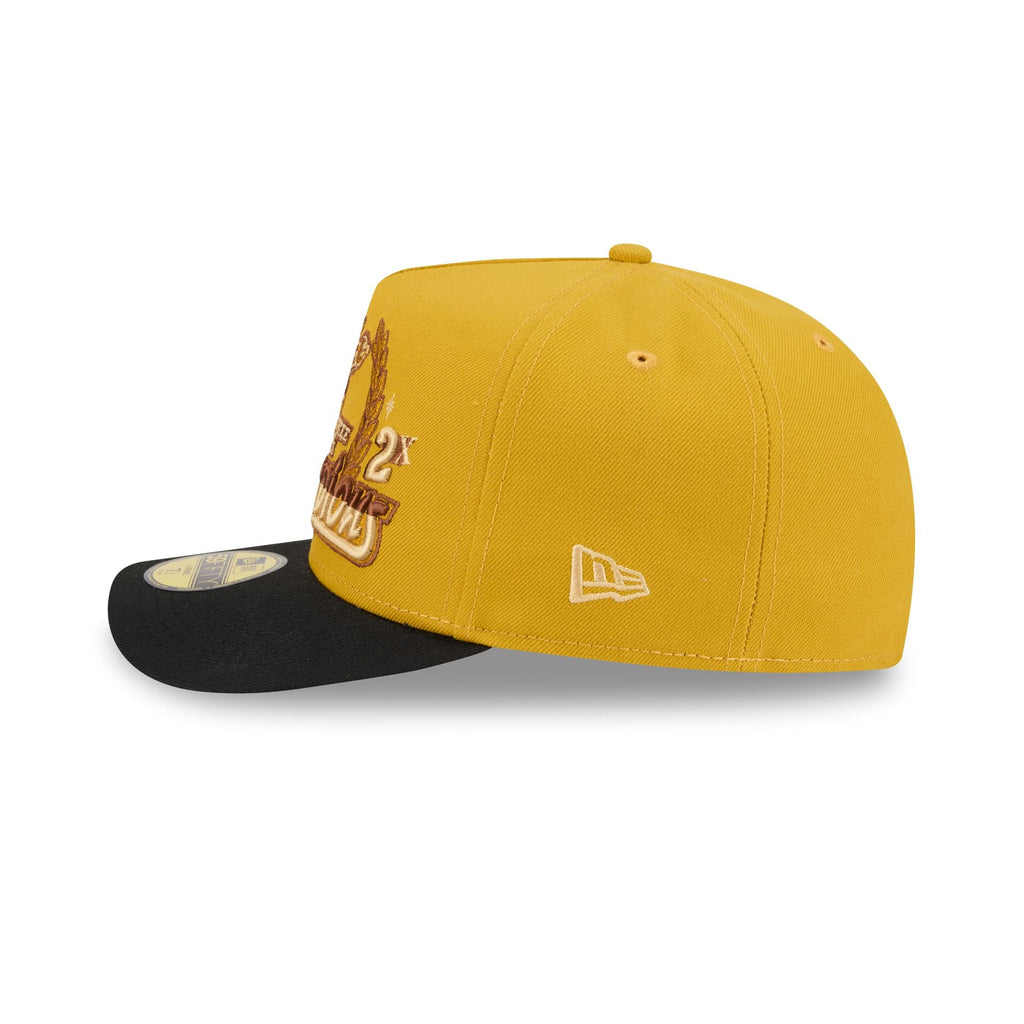 Just Caps Hardwood Classics Trophy Yellow Milwaukee Bucks 59FIFTY A-Frame Fitted Hat - Image 4