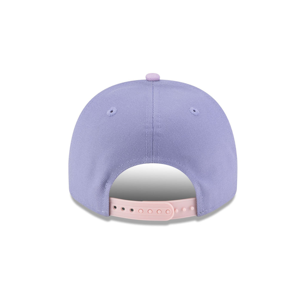 Golden State Warriors Hardwood Classics Lavender Purple 9FIFTY A-Frame Snapback Hat - Image 6