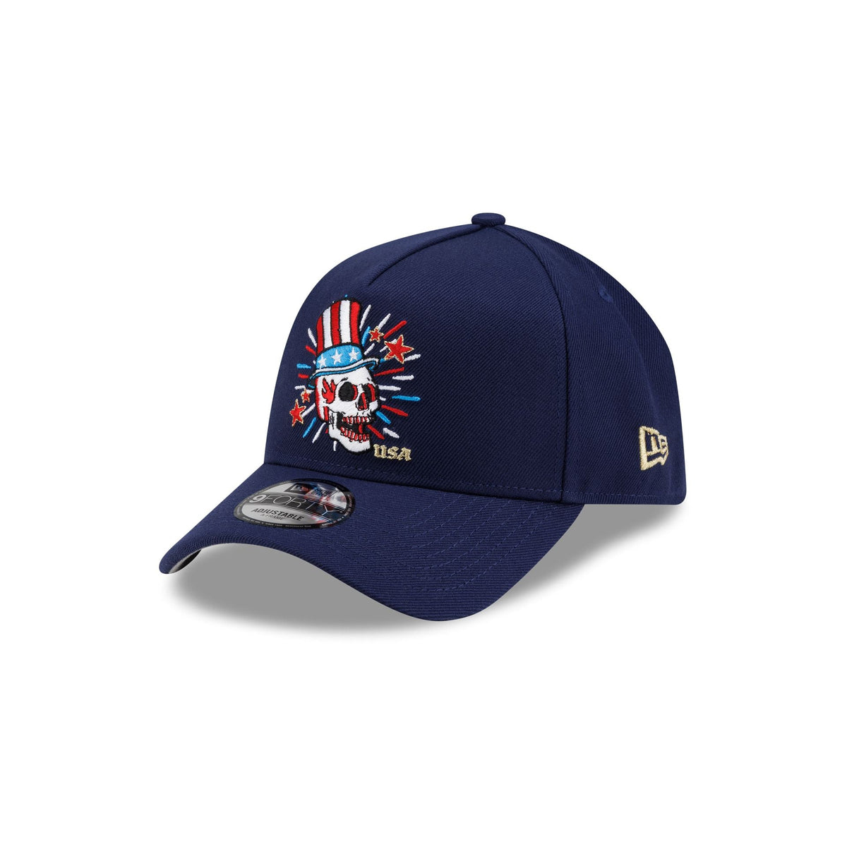New Era Cap USA Skull Navy 9FORTY A-Frame Snapback Hat - Image 3