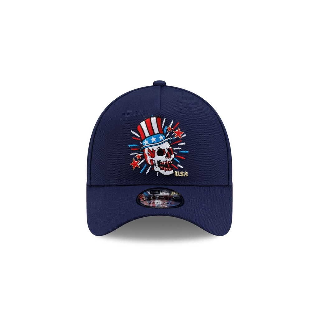 New Era Cap USA Skull Navy 9FORTY A-Frame Snapback Hat - Image 2