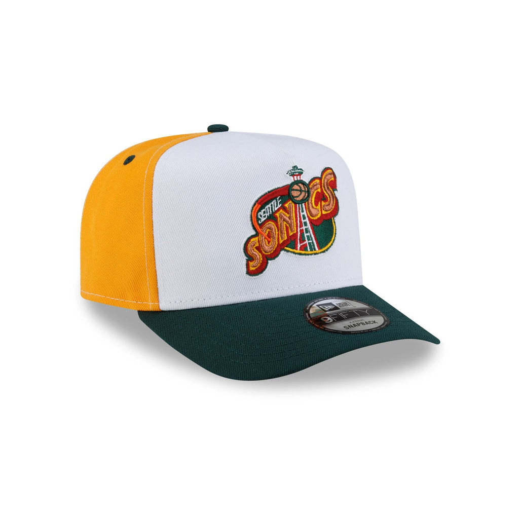 Seattle Supersonics Hardwood Classics 90s Panel 9FIFTY A-Frame Snapback Hat - Image 3