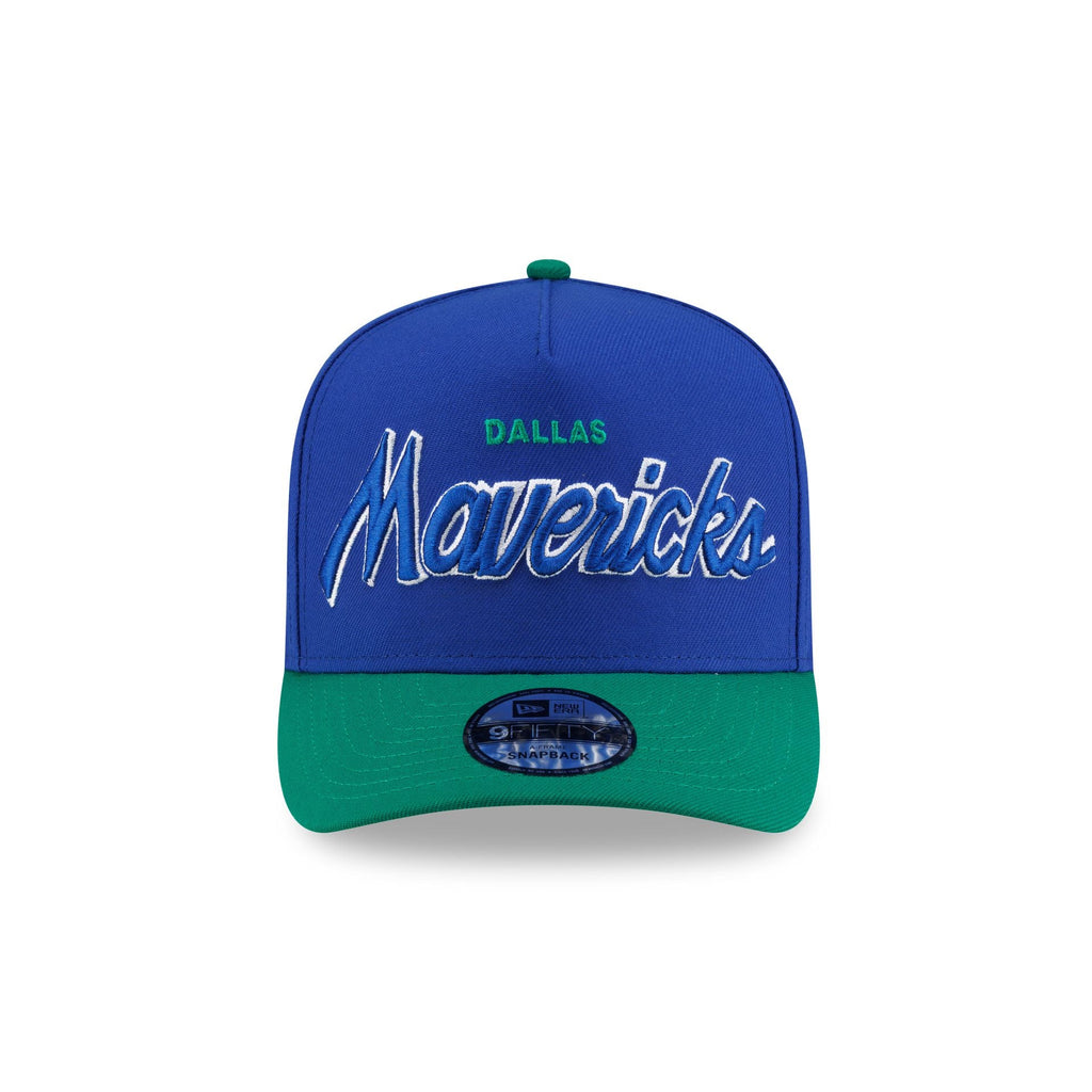 Dallas Mavericks Hardwood Classics 90s Script 9FIFTY A-Frame Snapback Hat - Image 2