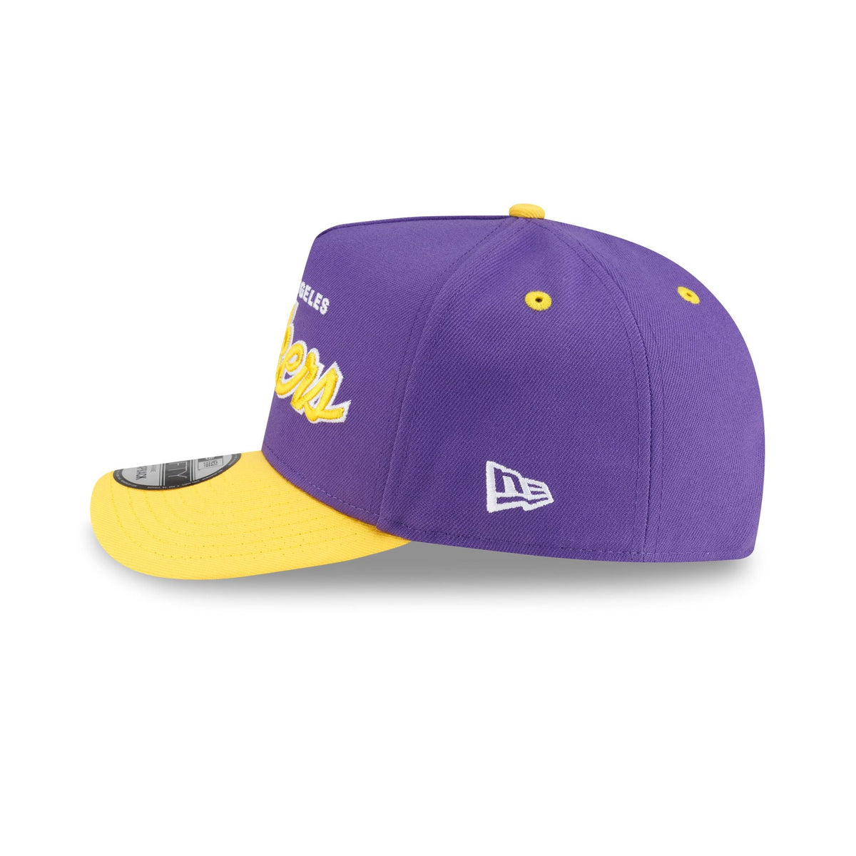 Los Angeles Lakers Hardwood Classics 90s Script 9FIFTY A-Frame Snapback Hat - Image 5